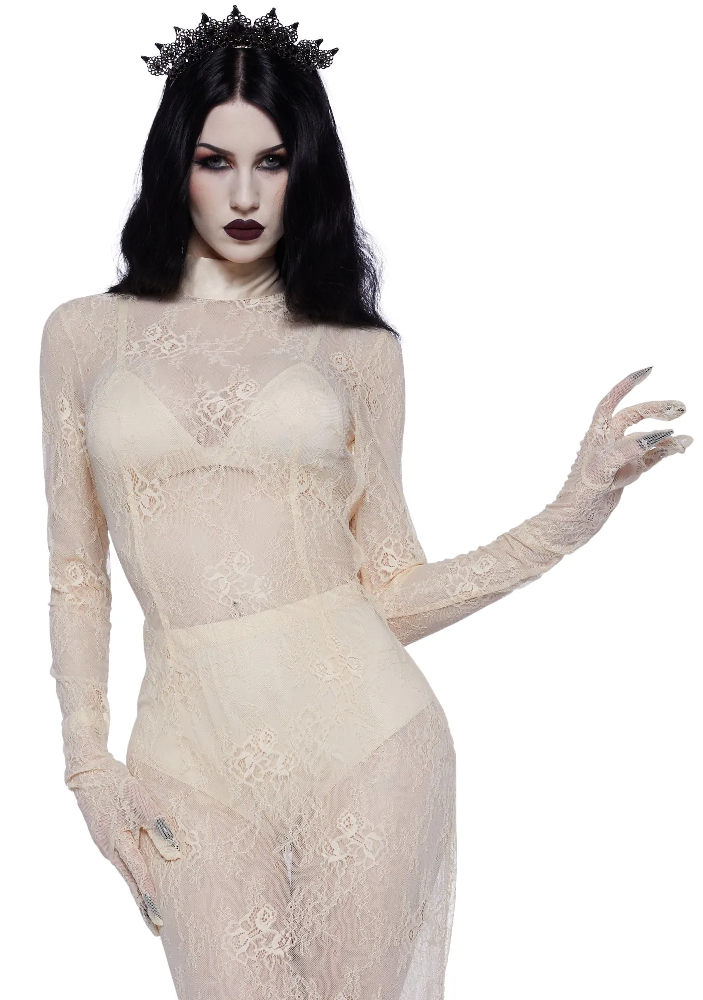 Majesty Masque Maxi Dress Set - Off White