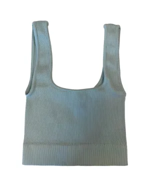 Malibu Sugar Girls Baby Blue Ribbed Sports Tank Top