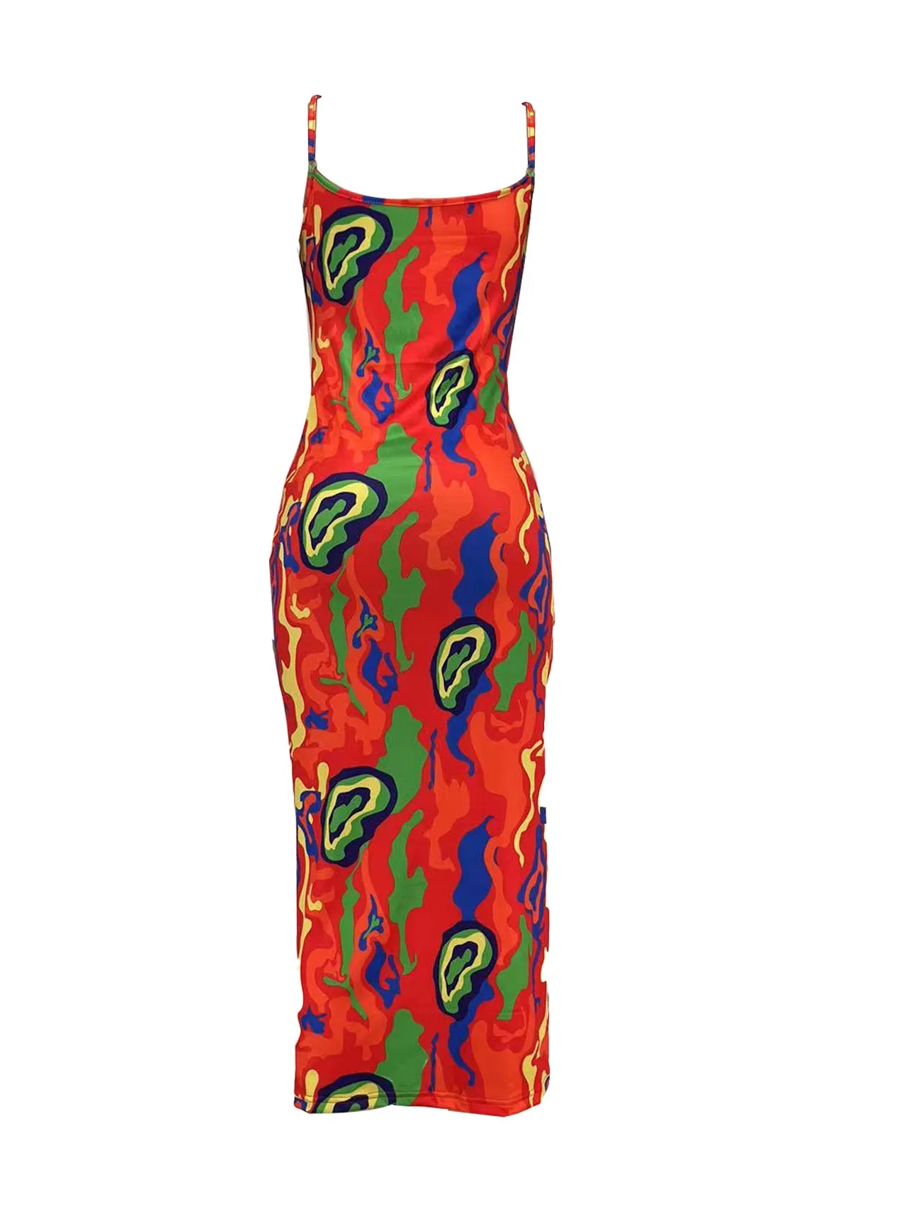 MB FASHION PRINTED SPAGHETTI STRAP DRESS 202348 PRE-ORDER