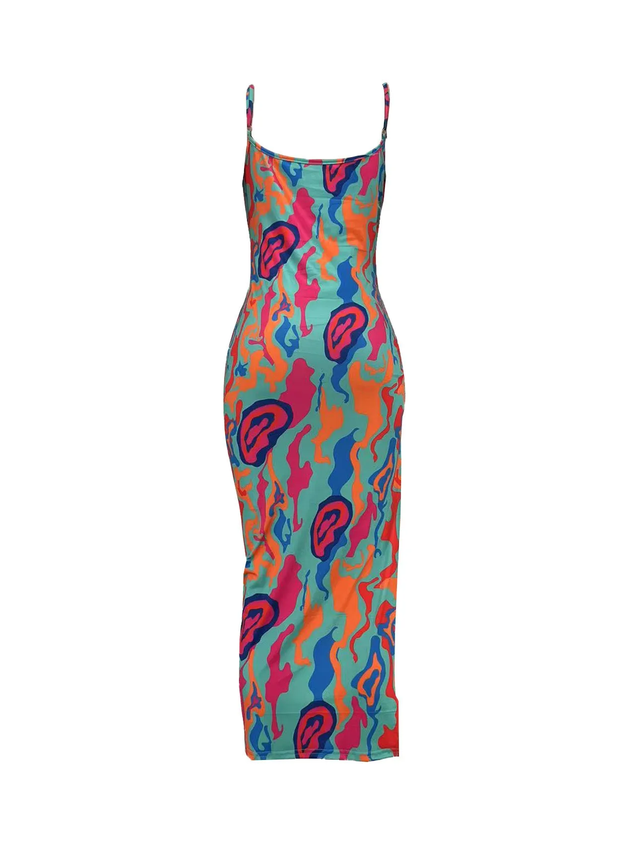 MB FASHION PRINTED SPAGHETTI STRAP DRESS 202348 PRE-ORDER
