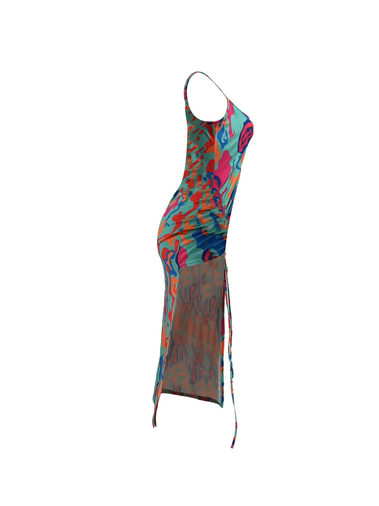 MB FASHION PRINTED SPAGHETTI STRAP DRESS 202348 PRE-ORDER