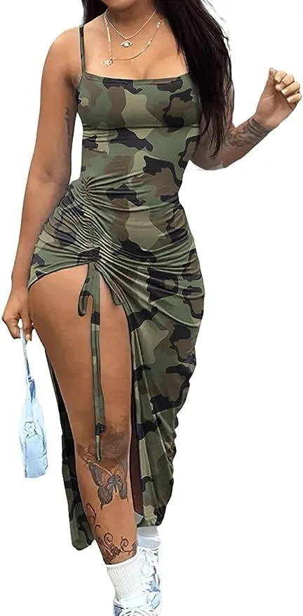 MB FASHION PRINTED SPAGHETTI STRAP DRESS 202348 PRE-ORDER