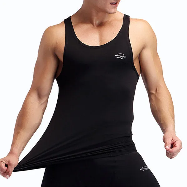 Mens Breathable Sport Vest Fitness Sleeveless Compression Bodybuilding Athletic Tank Top