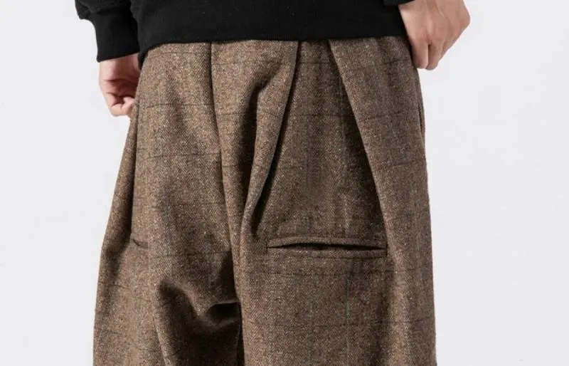 Men's Plaid Woolen Joggers