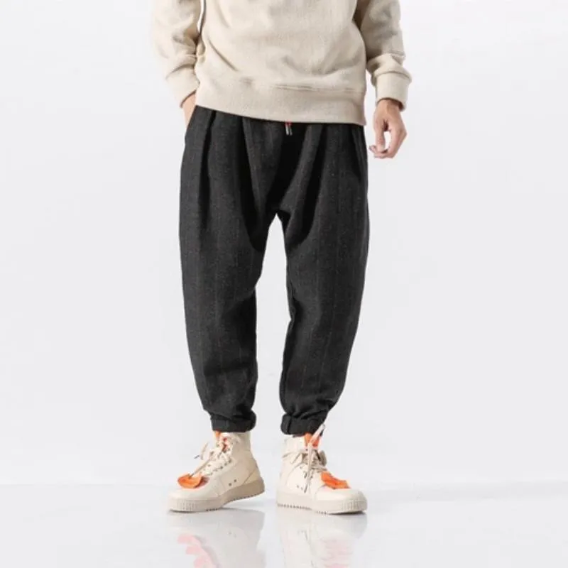 Men's Plaid Woolen Joggers