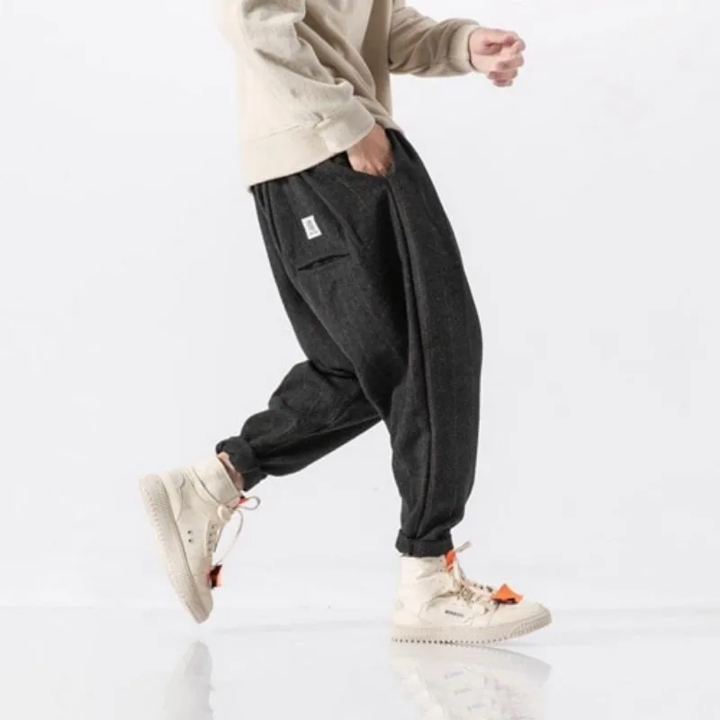 Men's Plaid Woolen Joggers