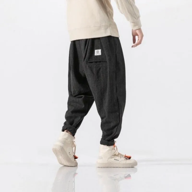 Men's Plaid Woolen Joggers