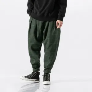 Men's Plaid Woolen Joggers