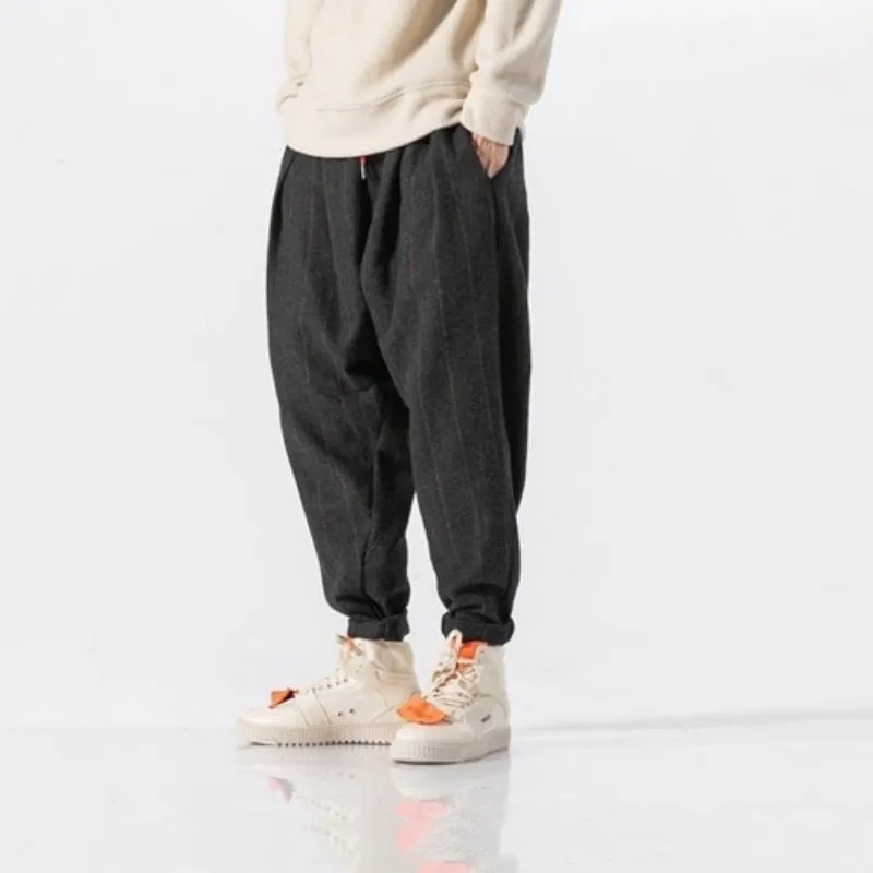 Men's Plaid Woolen Joggers