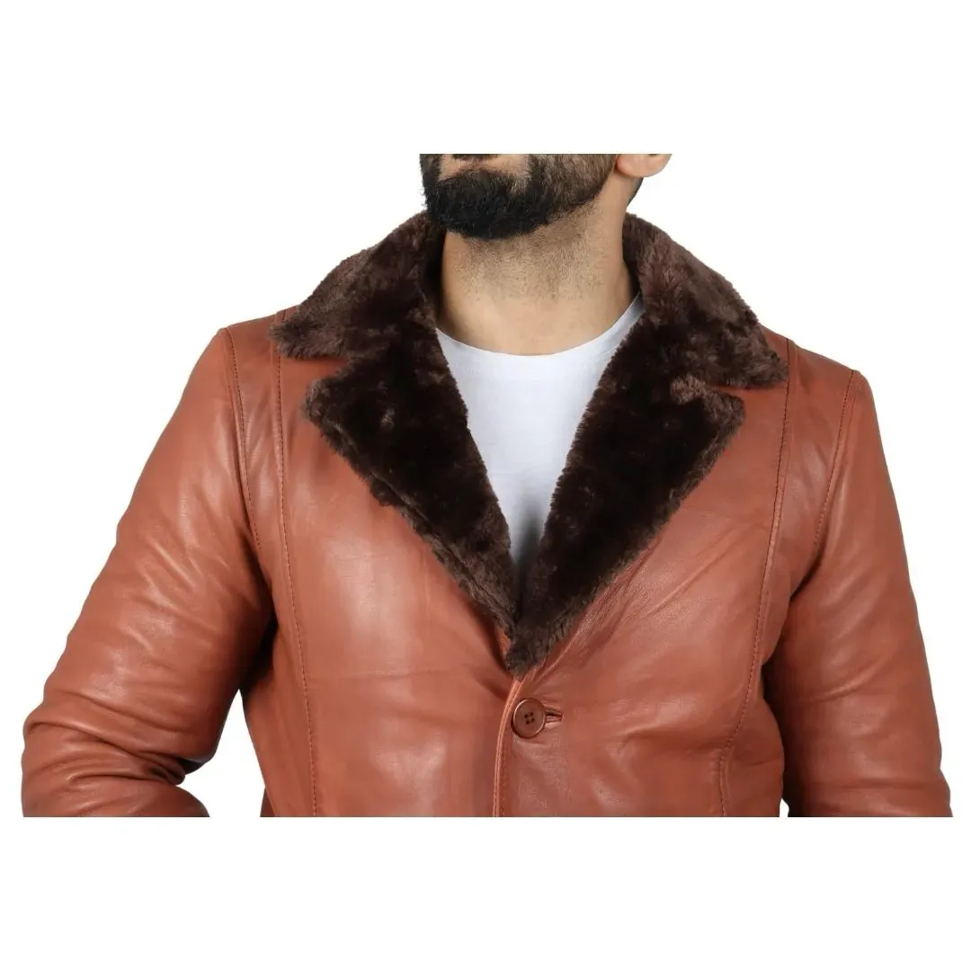 Men's Real Leather Fur Lining Coat