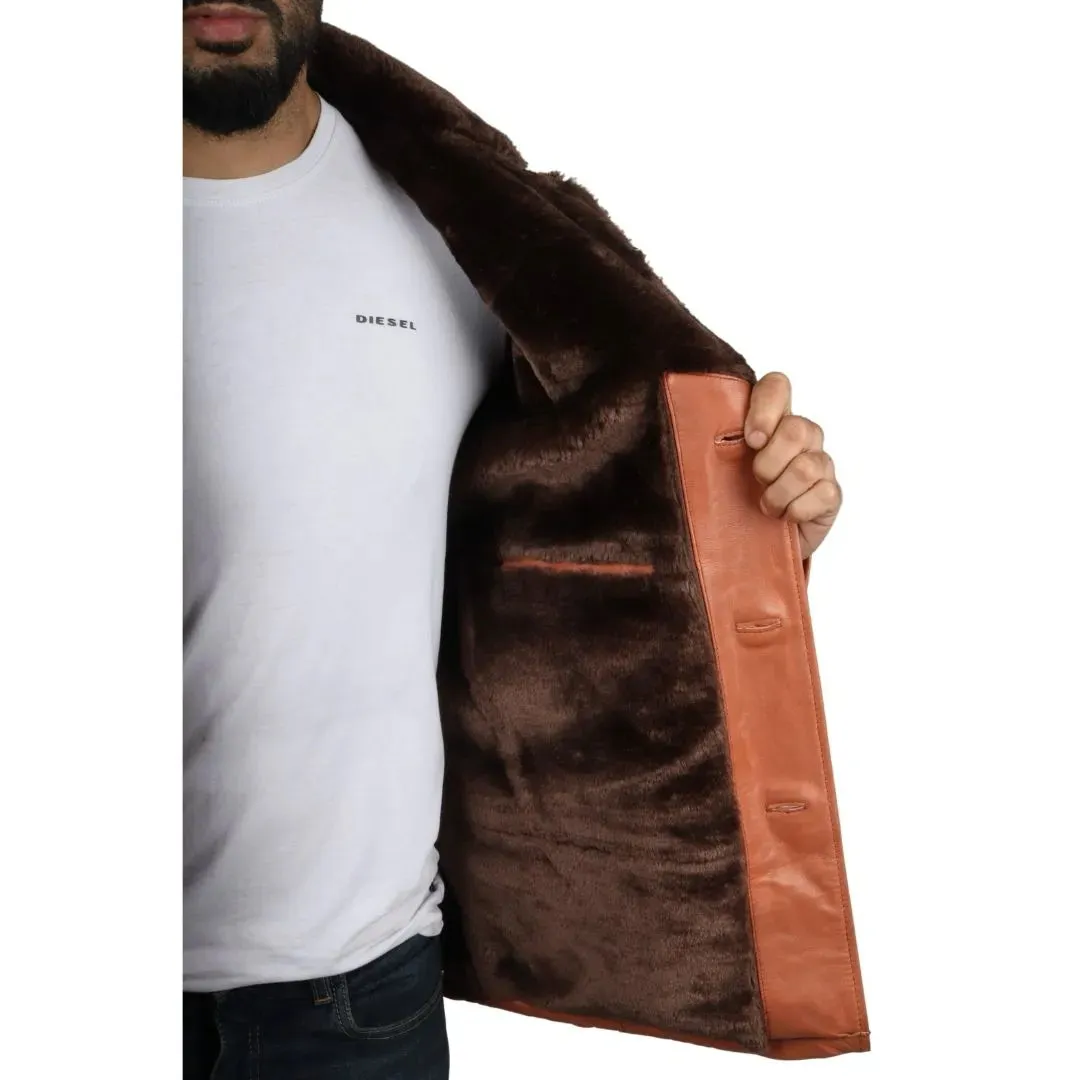 Men's Real Leather Fur Lining Coat