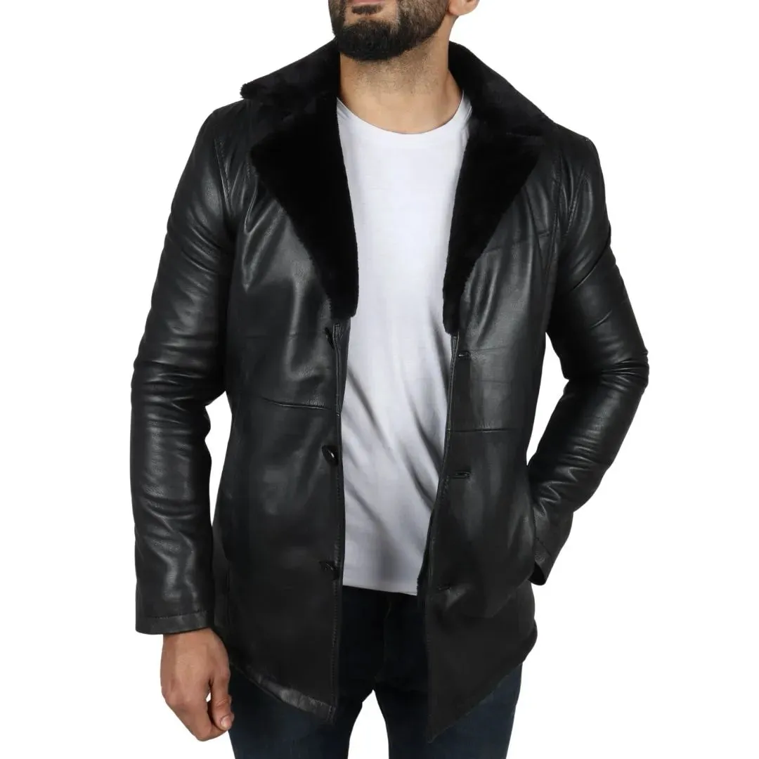 Men's Real Leather Fur Lining Coat