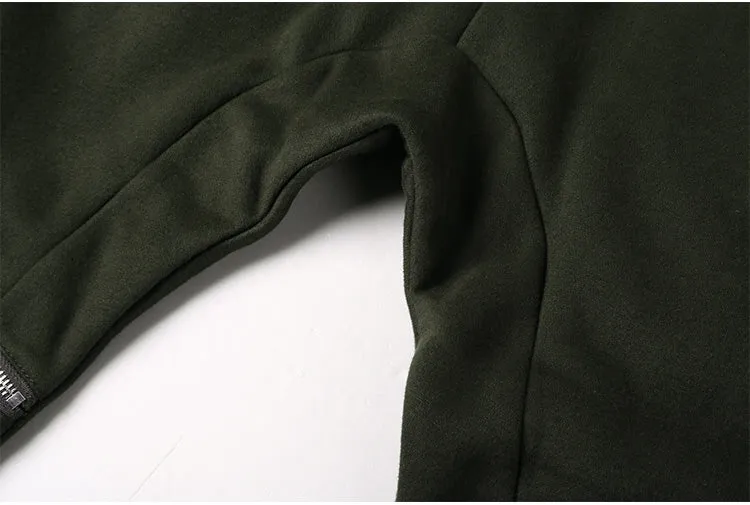 Men's Spring/Autumn Elastic Waist Cotton Joggers With Decorative Zippers