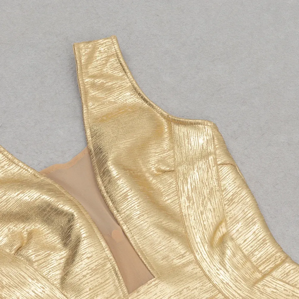 Mesh bandage bodycon midi dress