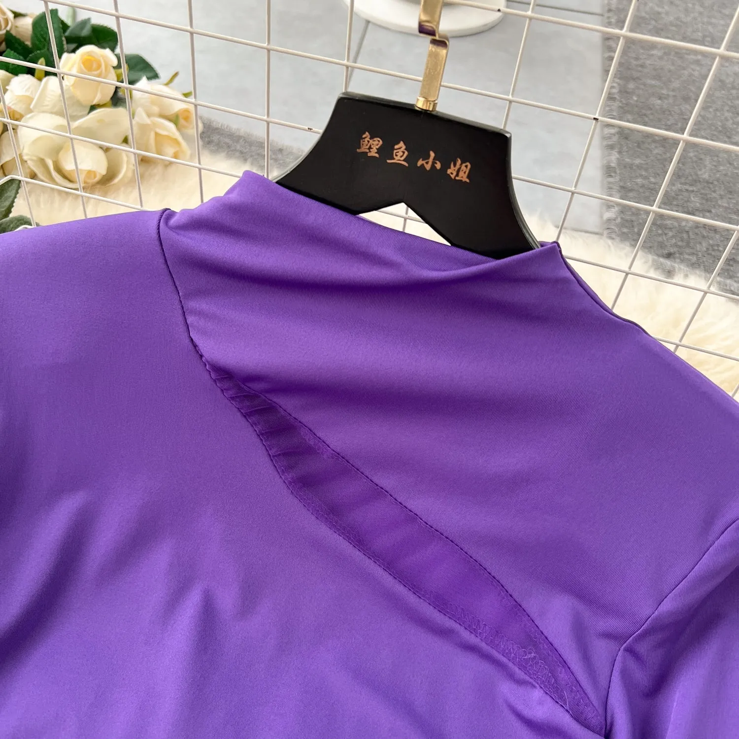 Mesh Patchwork Slim-fit Knitted Dress