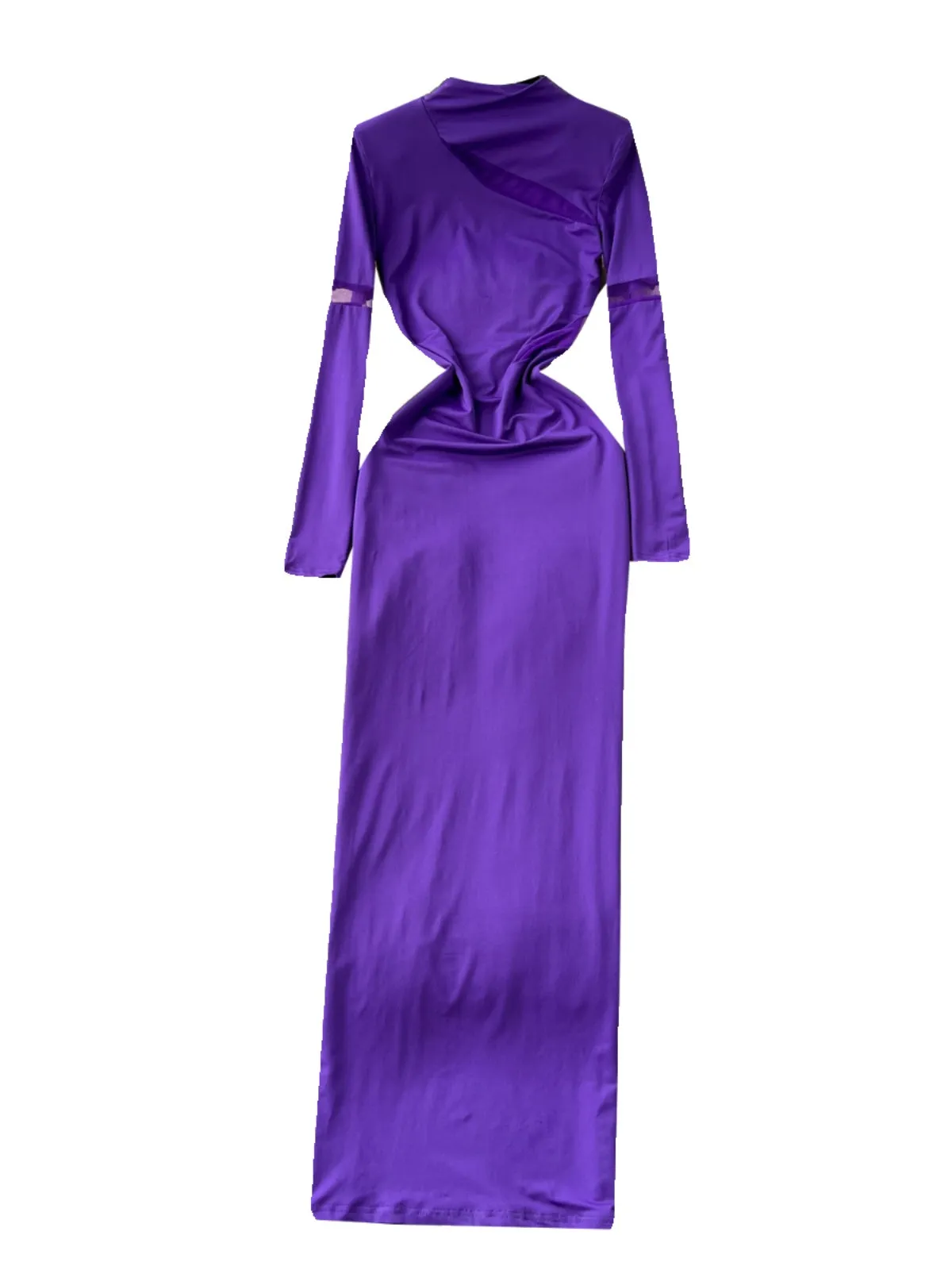 Mesh Patchwork Slim-fit Knitted Dress