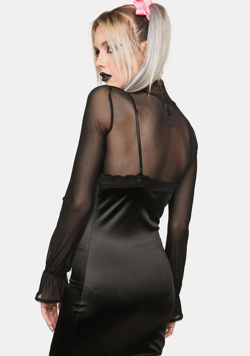 Met Her At Midnight Satin Dress Set