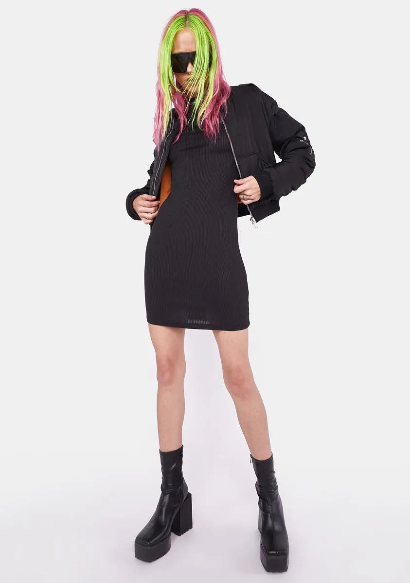 Metropolis Flirt Ribbed Mini Dress