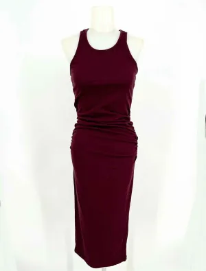 Michael Stars Women's Burgundy Bodycon Jersey Ruched Size S Dress