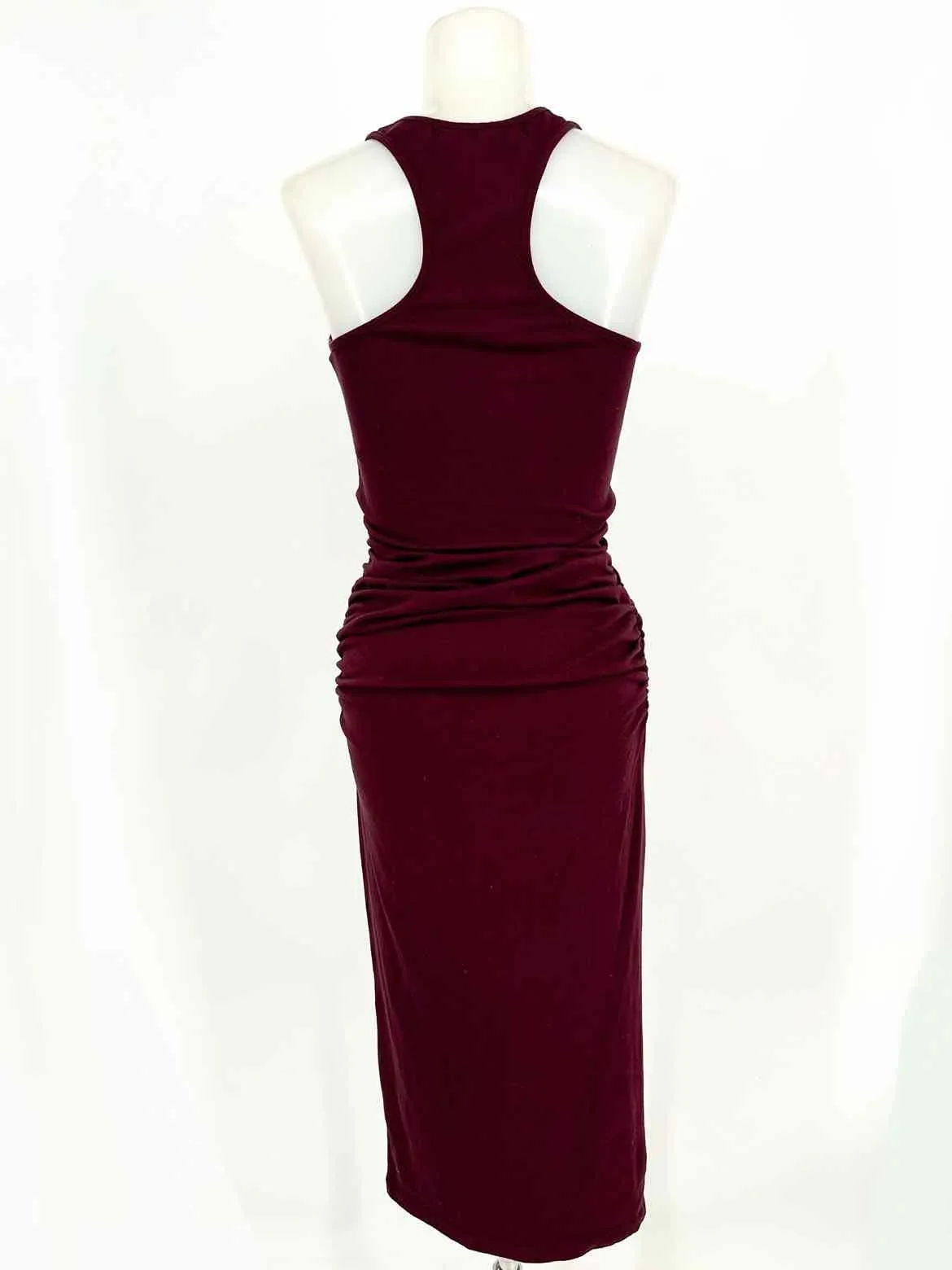 Michael Stars Women's Burgundy Bodycon Jersey Ruched Size S Dress