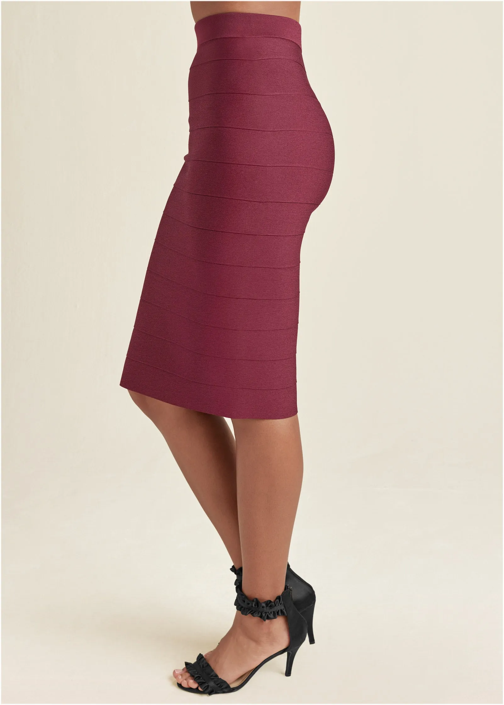 Midi Bandage Skirt - Wine