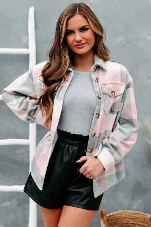 Midnight Bonfires Plaid Shacket (Baby Pink)