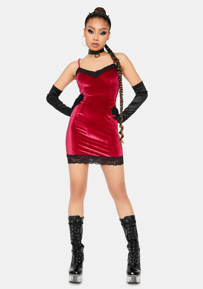 Miss Independent Velvet Bodycon Dress