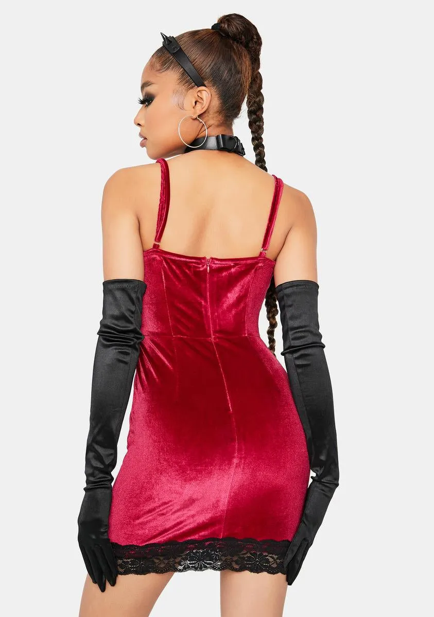 Miss Independent Velvet Bodycon Dress