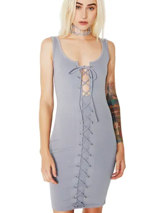 Misty-Eyed Lace-Up Dress