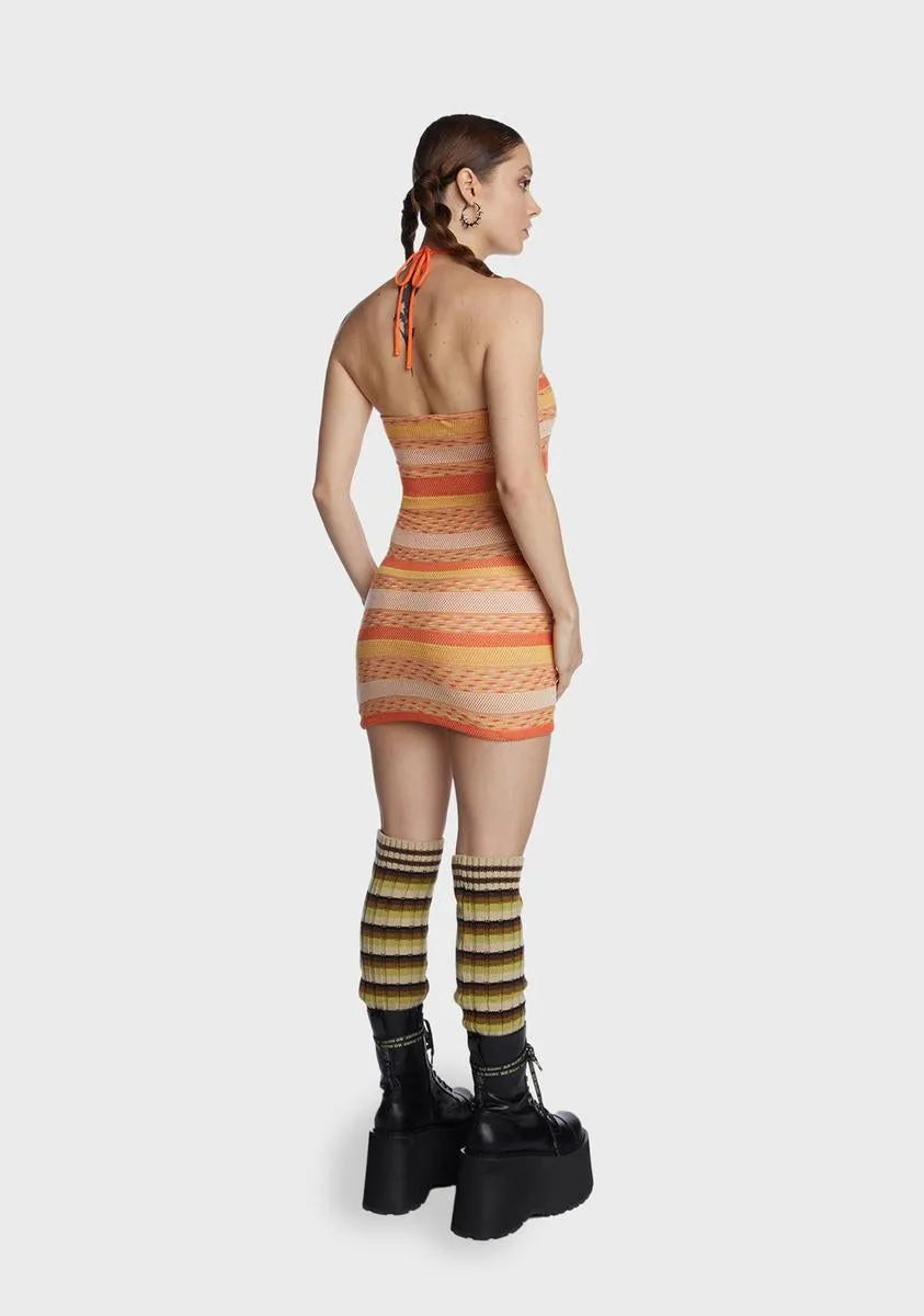 Multi Cut And Sew Halter Dress