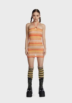 Multi Cut And Sew Halter Dress