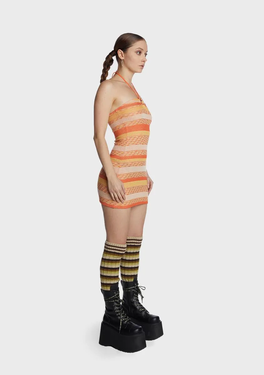 Multi Cut And Sew Halter Dress