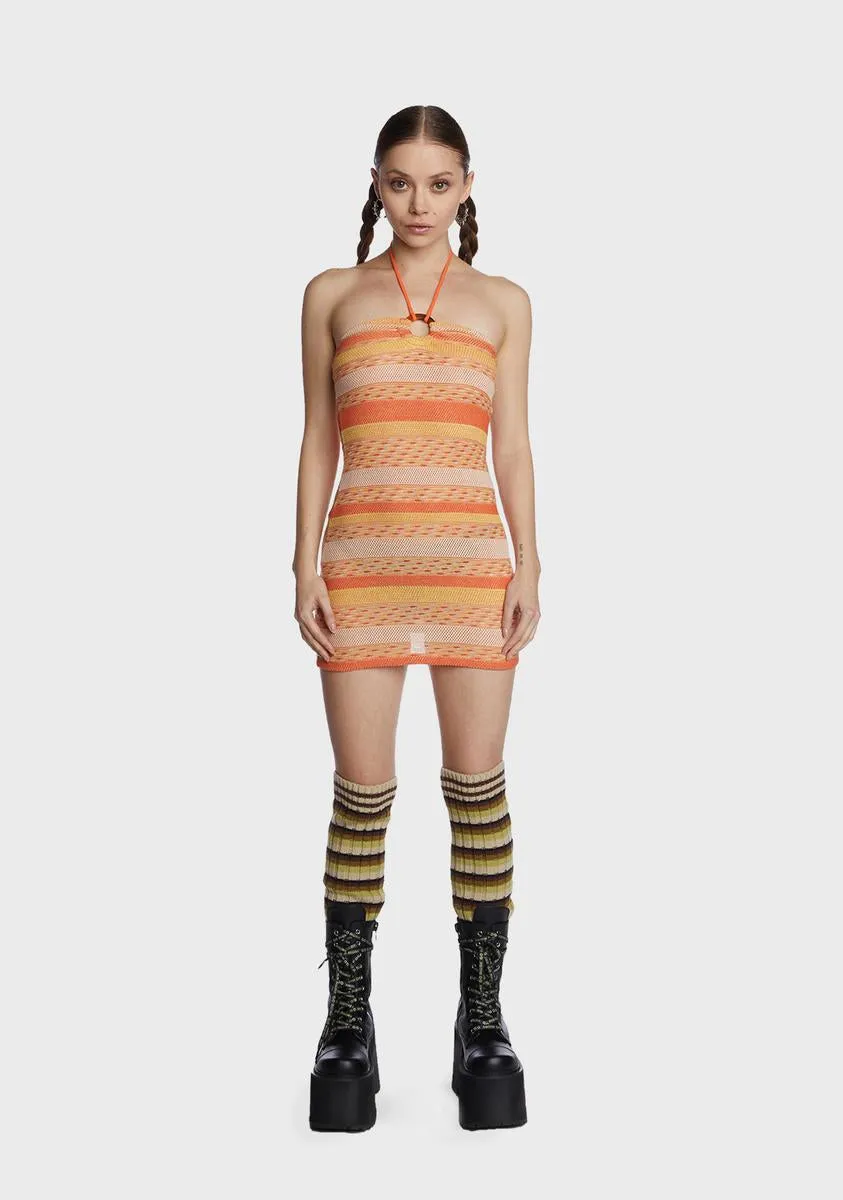 Multi Cut And Sew Halter Dress