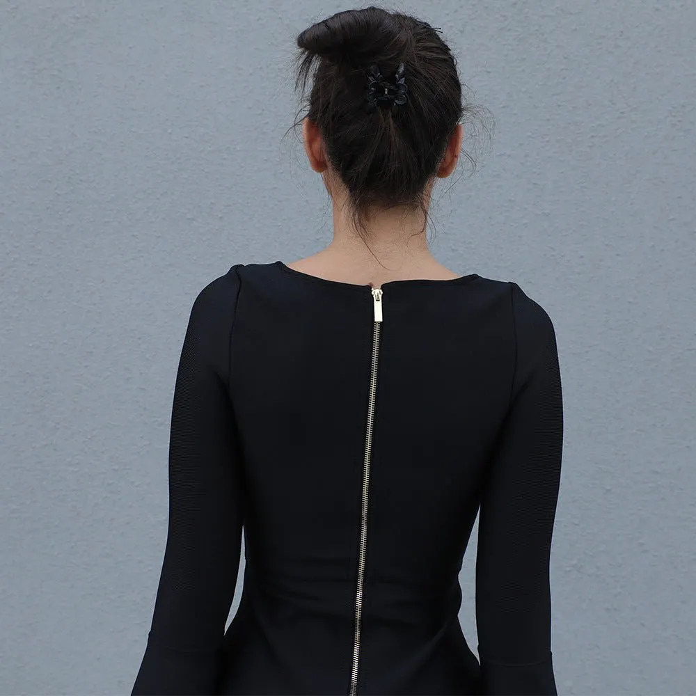 Mystique Bodycon Midi Dress - Black