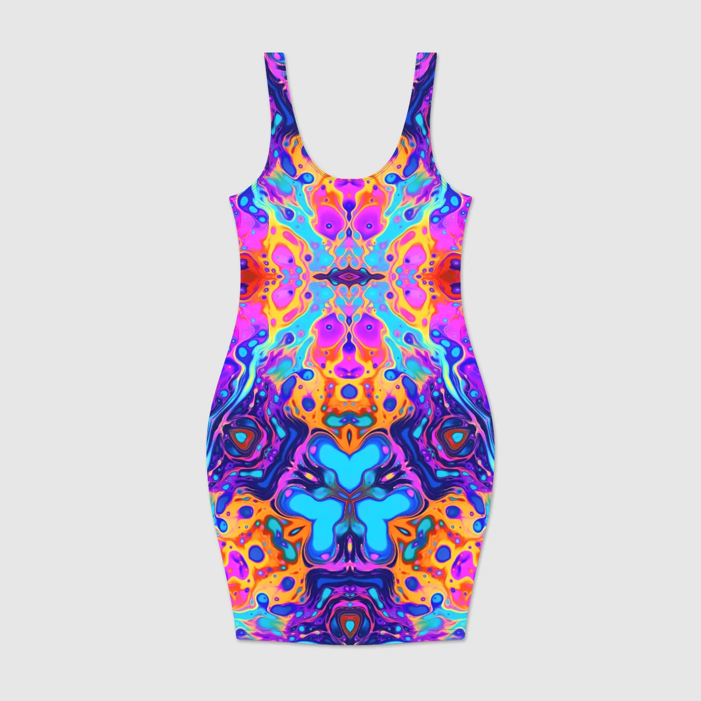 NEON FLOW FLOWER Bodycon Dress