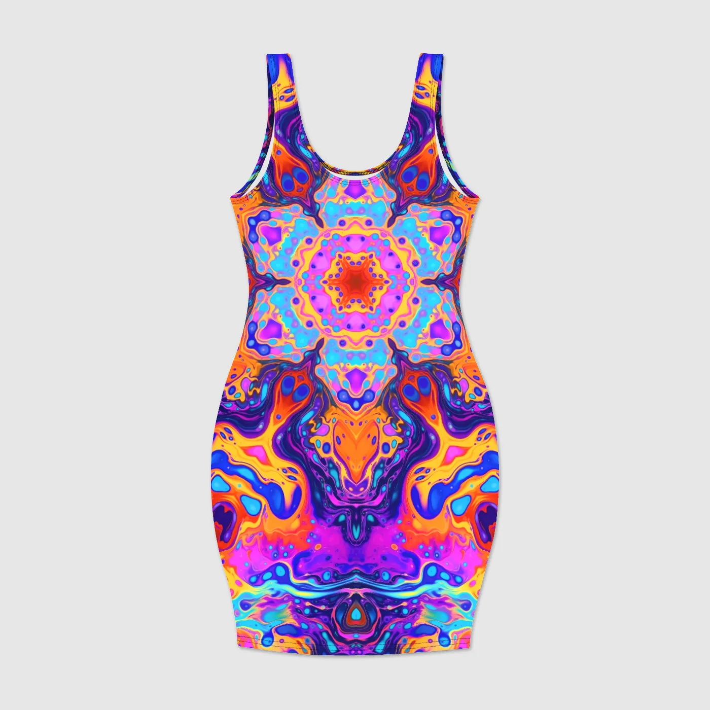 NEON FLOW FLOWER Bodycon Dress