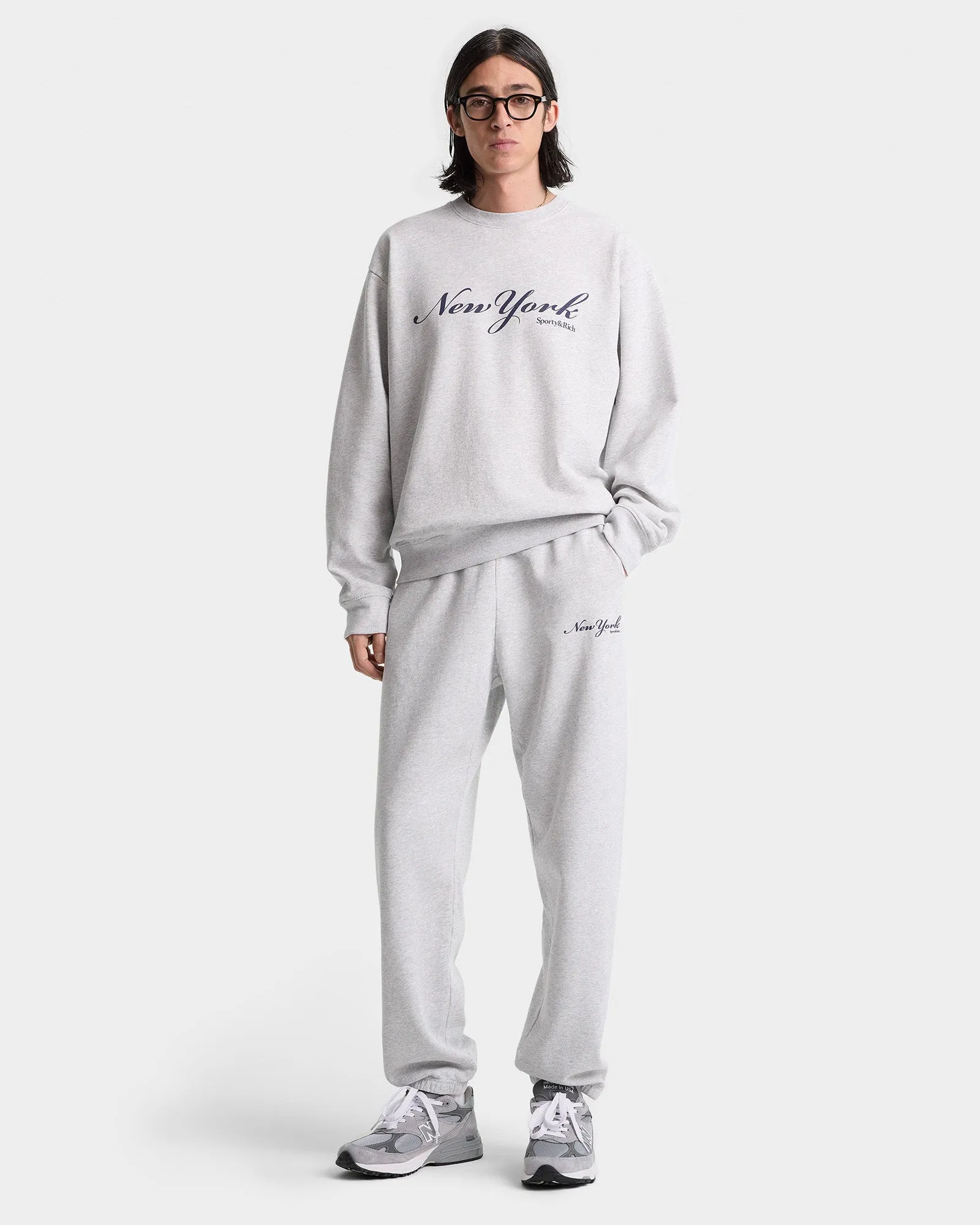 New York Sweatpant - Heather Gray/Navy
