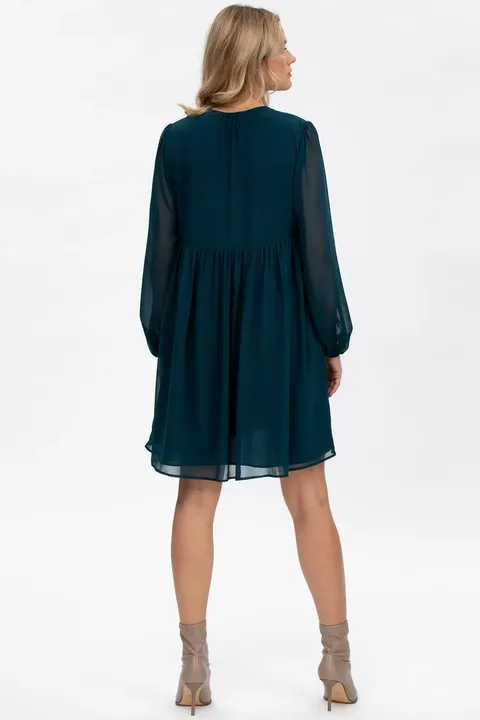 Nova Green Maternity and Nursing Dress in Chiffon