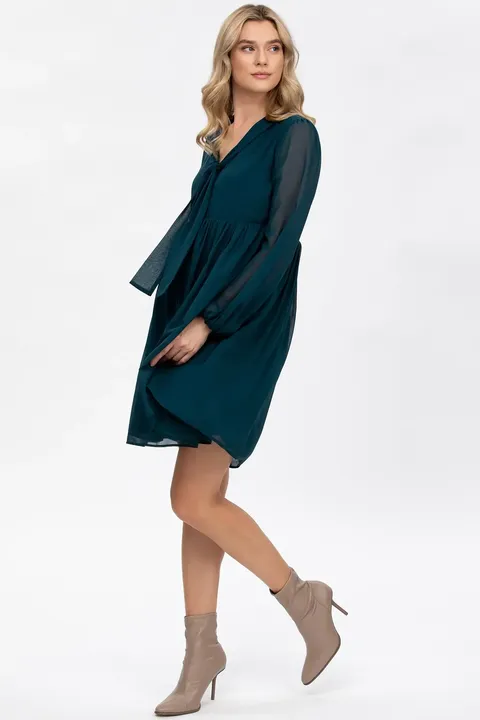 Nova Green Maternity and Nursing Dress in Chiffon