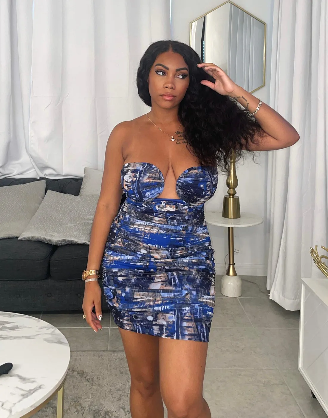 OCEAN DEEP BODYCON DRESS