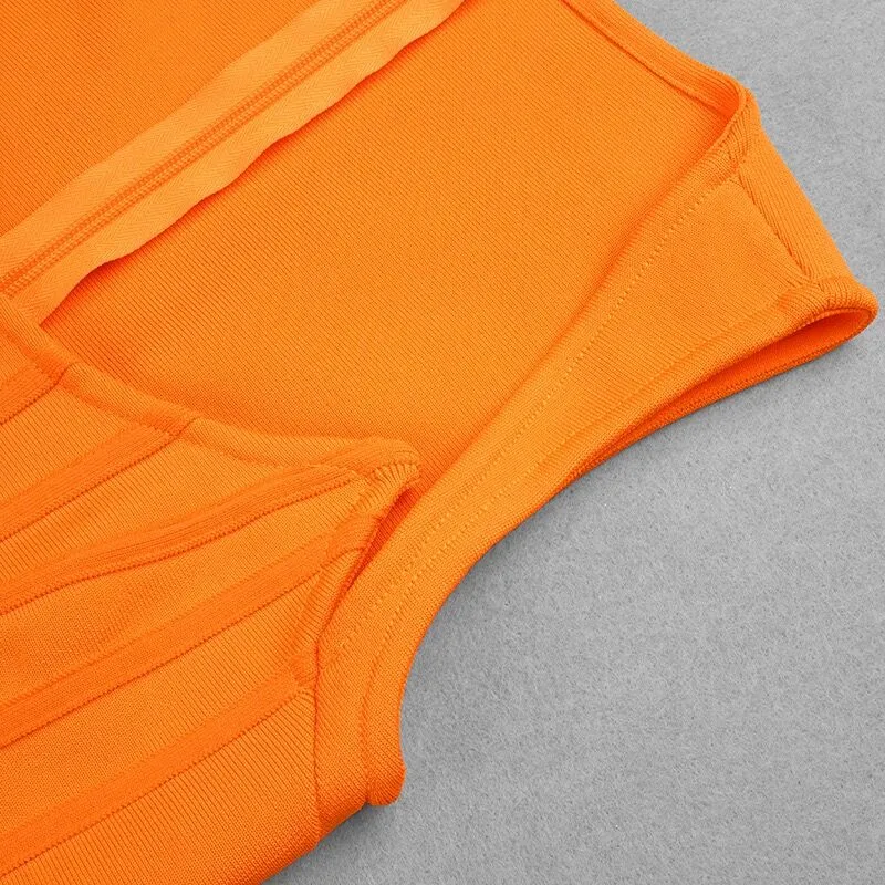 Orange Bodycon Bandage Dress
