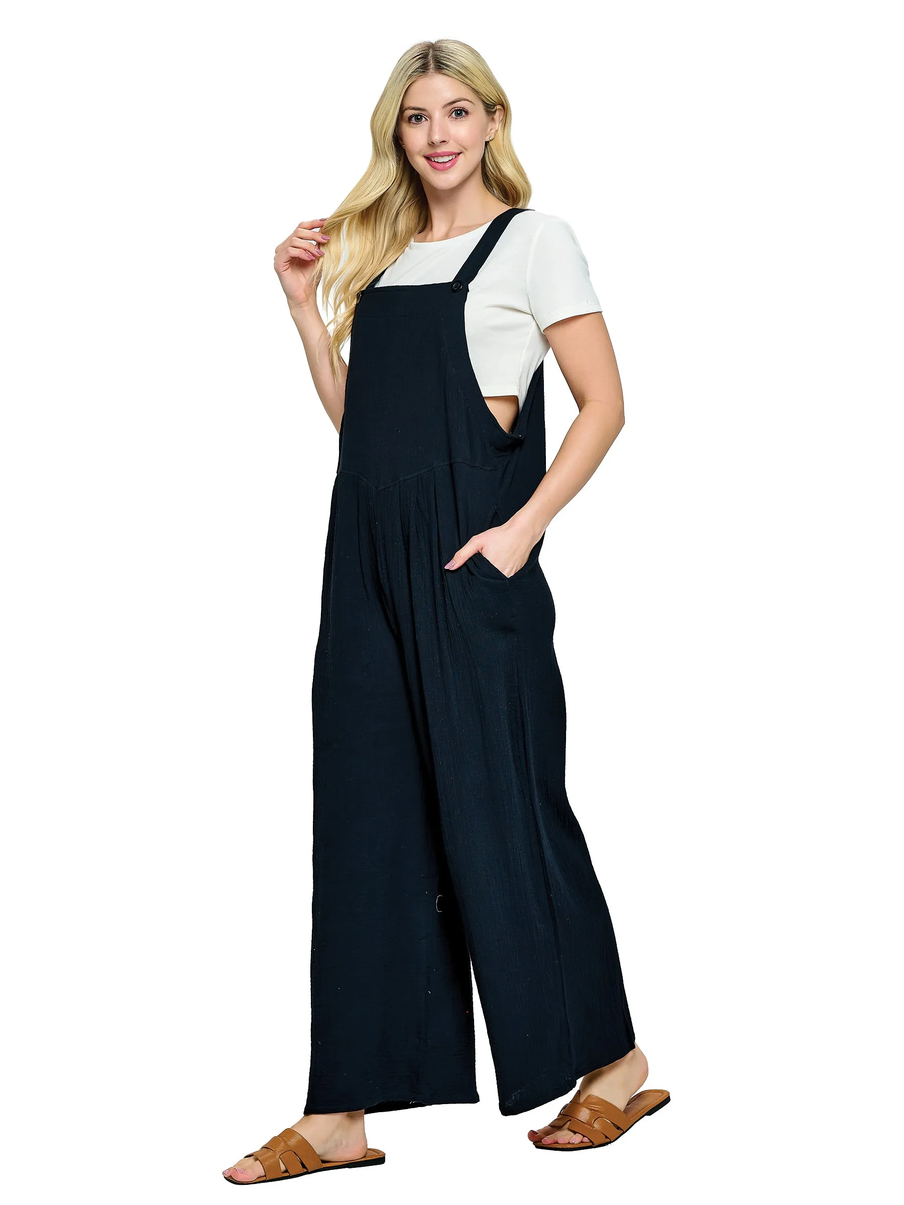 Overall Boho Casual Crinkle Cotton