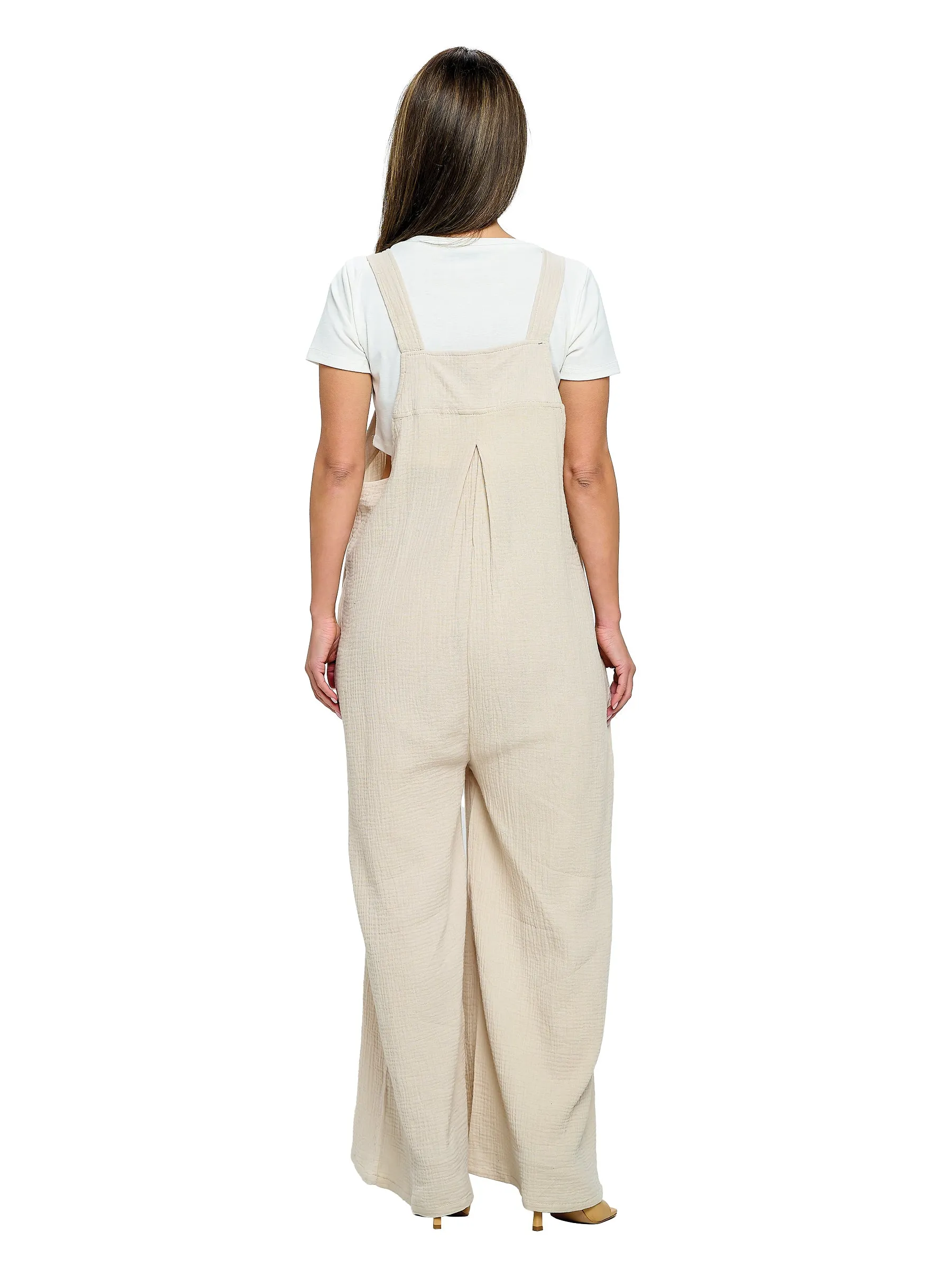 Overall Boho Casual Crinkle Cotton