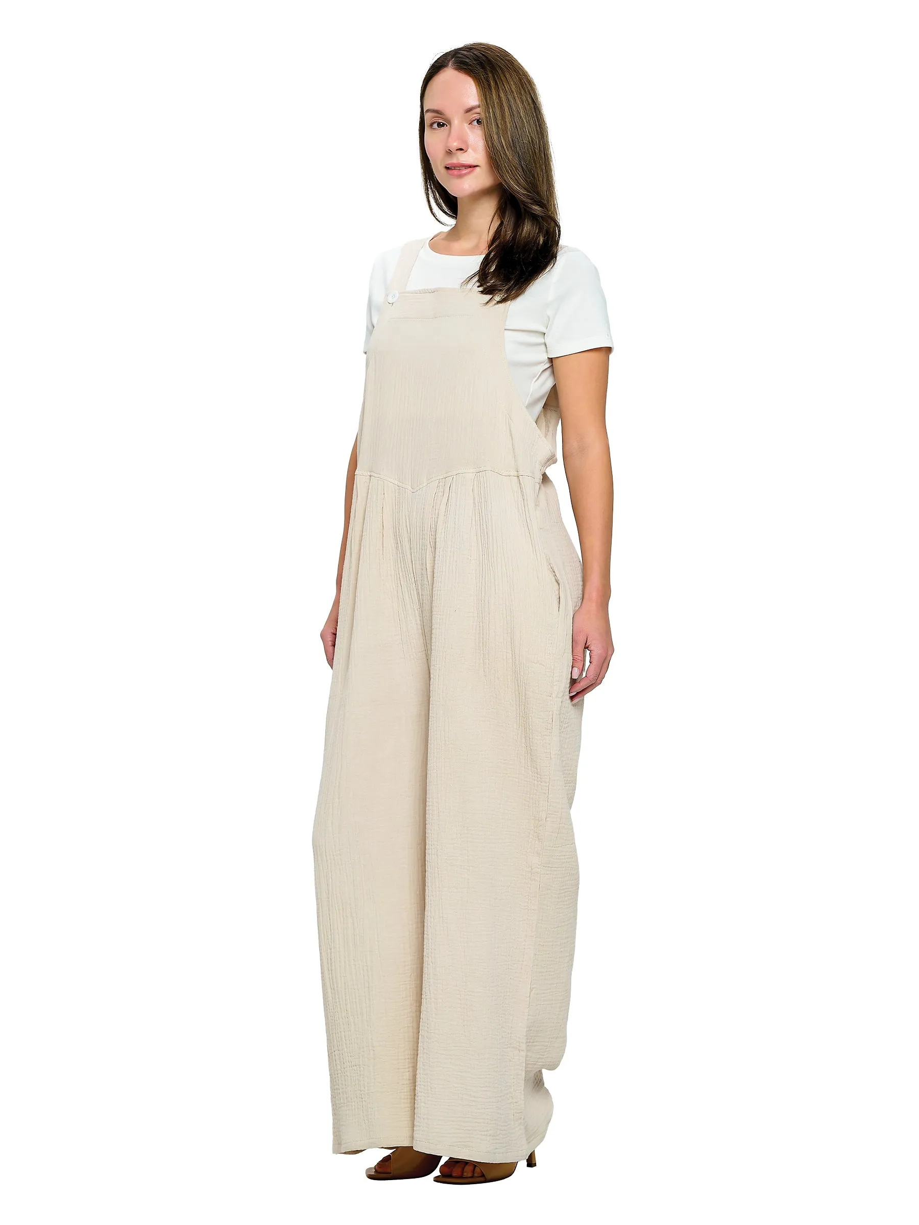 Overall Boho Casual Crinkle Cotton