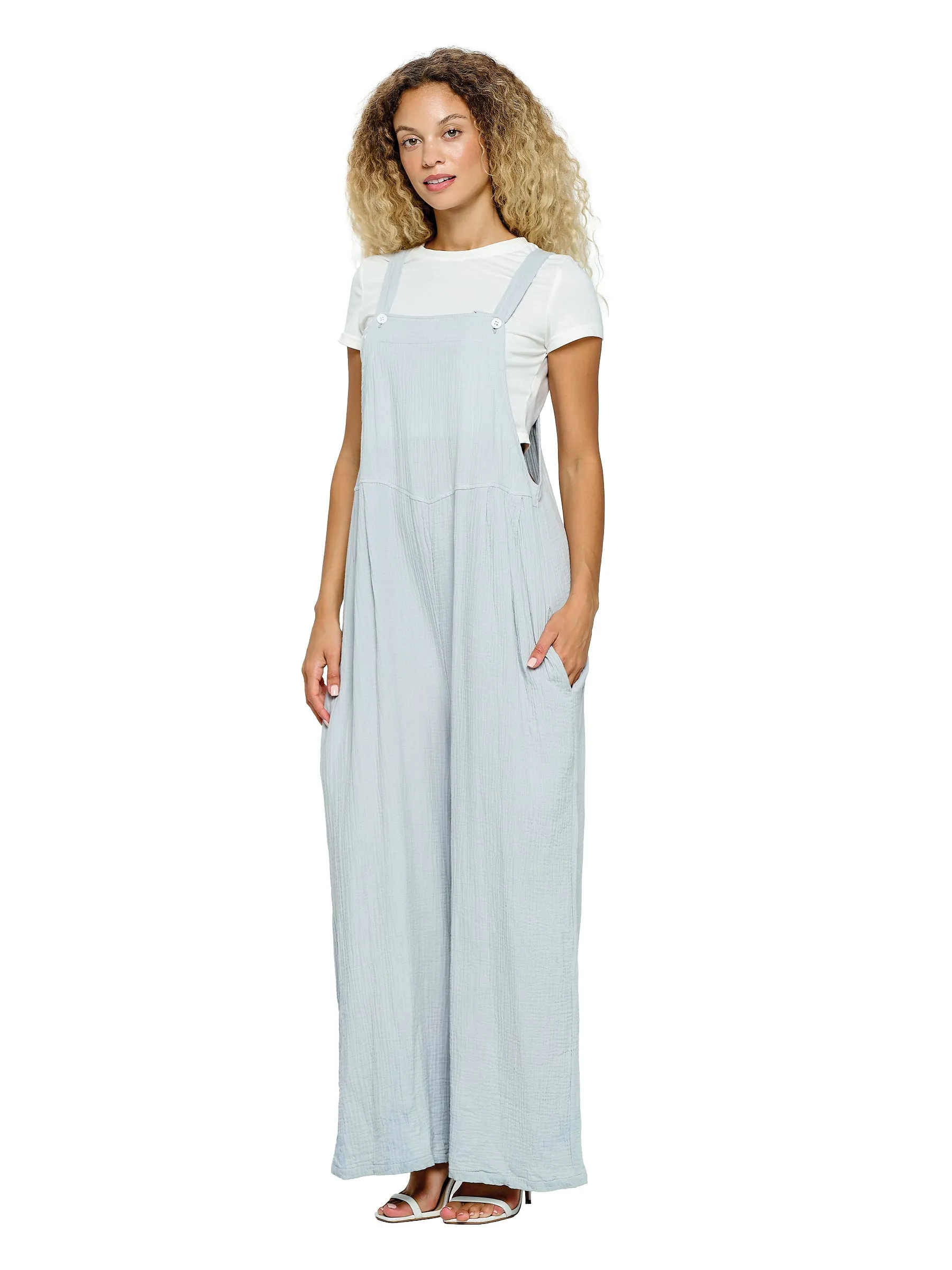 Overall Boho Casual Crinkle Cotton