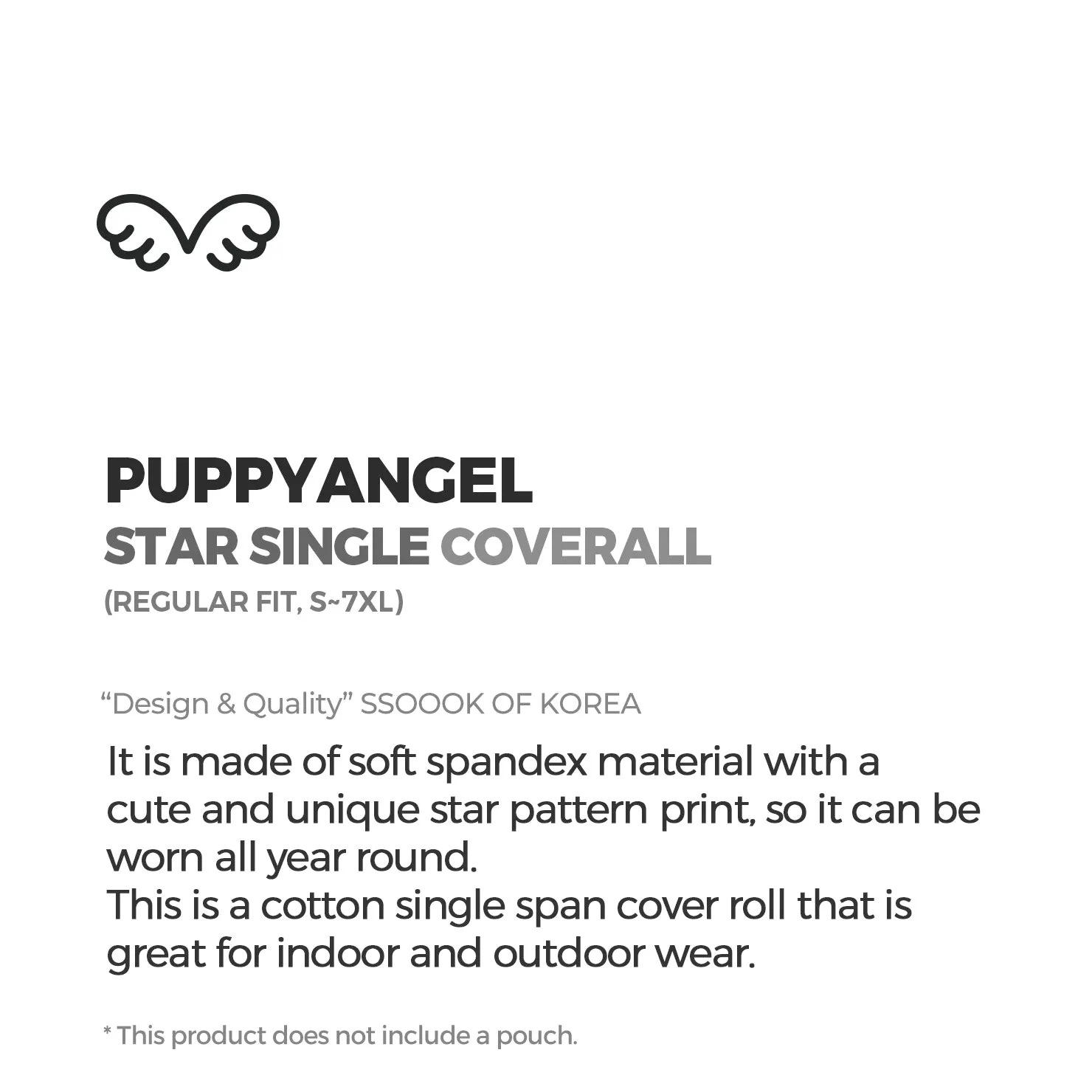 [PA-OR131] PUPPYANGEL Star Single Coverall (For Unisex) ( S ~ XL )