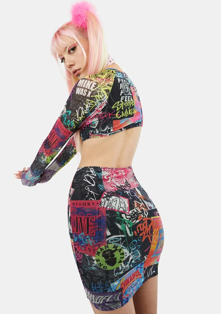 Paint The Town Mesh Dress