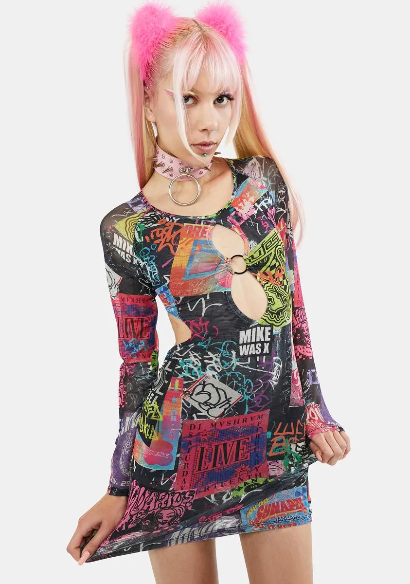 Paint The Town Mesh Dress