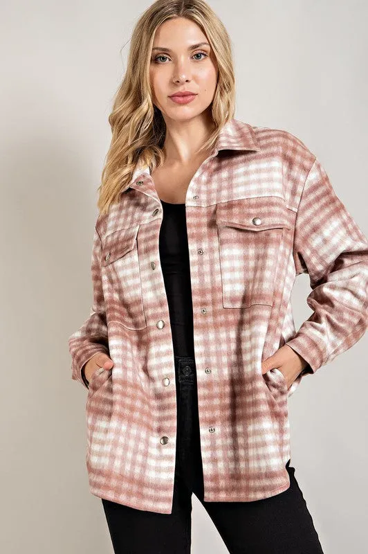 Pearl Pink Plaid Shacket
