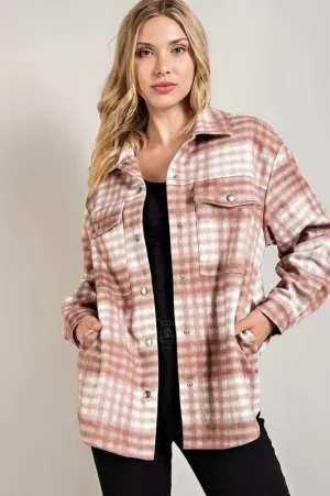 Pearl Pink Plaid Shacket